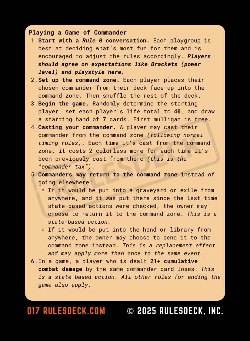 Commander RulesDeck